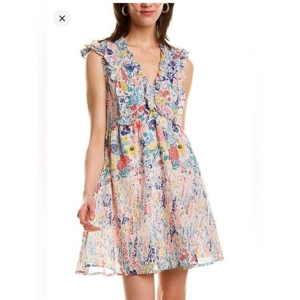 NWT Banjanan Ellian floral flutter sleeve mini dress
